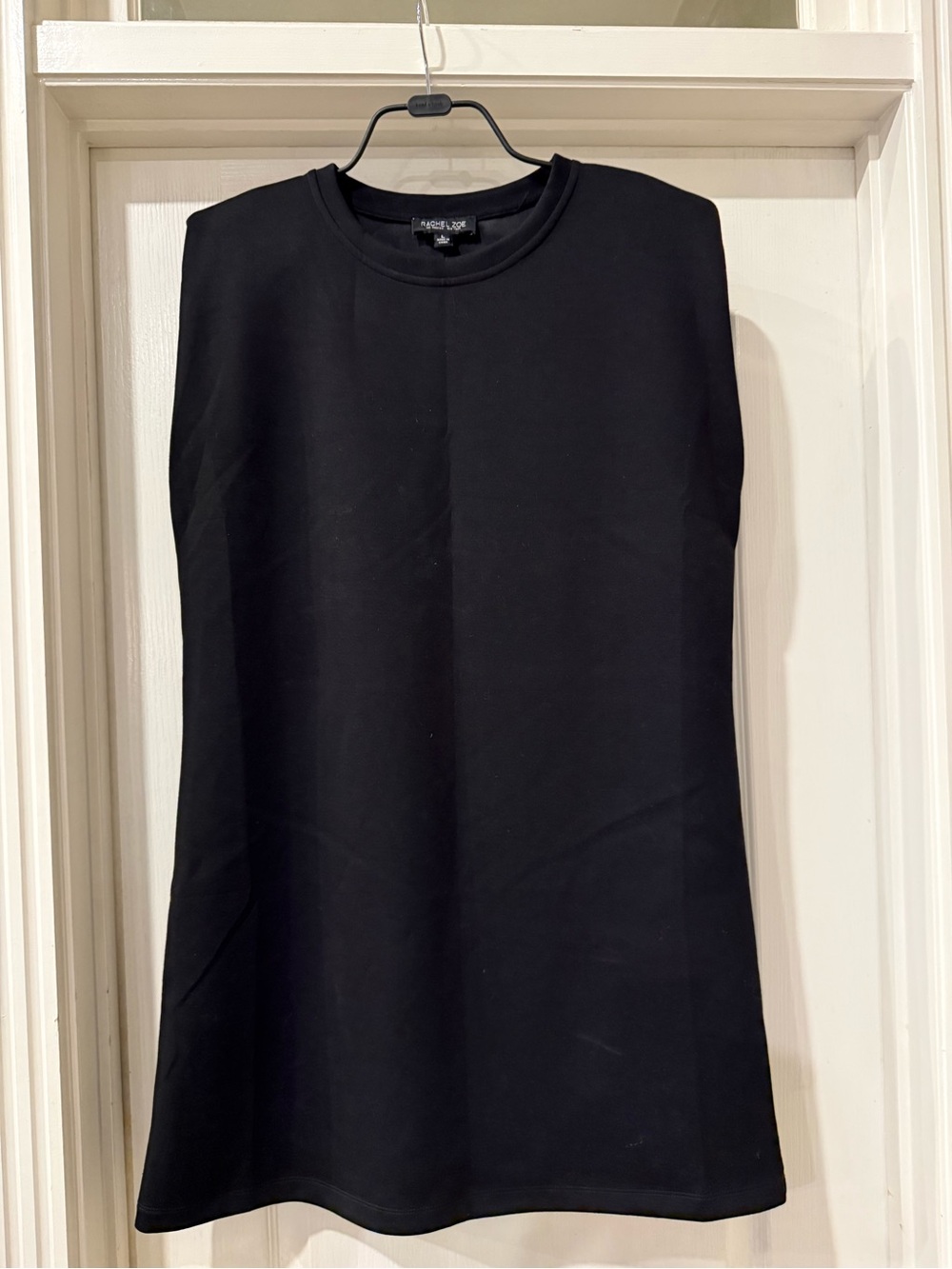 Rachel Zoe Black Padded Shoulder Tee Shirt Dress – Size Large